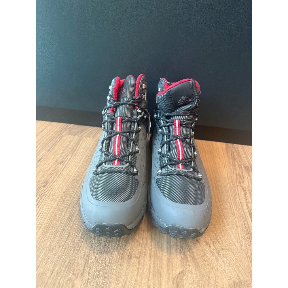 Nortiv8 Mens JS19006M Hiking Boots Grey Red Mid Top Outdoor Shoes Size 13